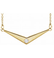 14K Yellow .03 CTW Diamond Solitaire V 18 Necklace - 86787601P
