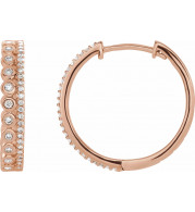 14K Rose 1/3 CTW Diamond Geometric Hoop Earrings - 653409602P