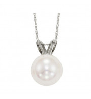 Gems One 14Kt White Gold Pearl (1/2 Ctw) Pendant - PP7.5AAA-4W