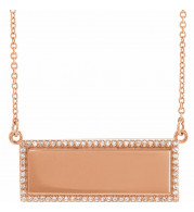 14K Rose 1/6 CTW Diamond Bar 18 Necklace - 6522696002P