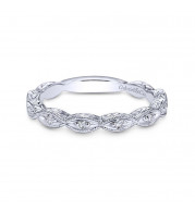 Gabriel & Co. 14k White Gold Victorian Diamond Wedding Band - WB4122W44JJ