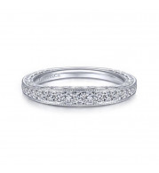 Gabriel & Co. 14k White Gold Victorian Diamond Wedding Band - WB12282R8W44JJ