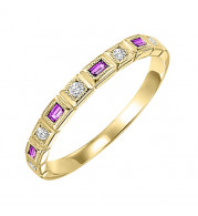Gems One 14Kt Yellow Gold Diamond (1/10Ctw) & Ruby (1/8 Ctw) Ring - FR1069-4YD