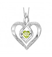 Gems One Silver Diamond (1/50 Ctw) & Created Peridot (1/4 Ctw) Pendant - ROL1165D