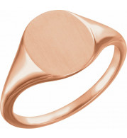14K Rose 11x9 mm Oval Signet Ring - 51552103P