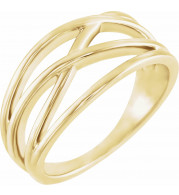 14K Yellow 10.2 mm Criss-Cross Ring - 51514102P