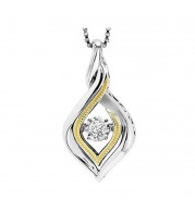 Gems One Silver (SLV 995) Diamond Rhythm Of Love Neckwear Pendant  - 1/10 ctw - ROL1235-SSWYC