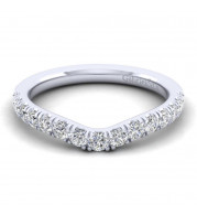 Gabriel & Co. 14k White Gold Contemporary Curved Wedding Band - WB12764P4W44JJ