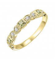 Gems One 10Kt Yellow Gold Diamond (1/12Ctw) & Peridot (1/6 Ctw) Ring - FR1209-1YD