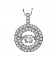 Gems One 14KT White Gold & Diamond Rhythm Of Love Neckwear Pendant   - 1/2 ctw - ROL1032-4WC