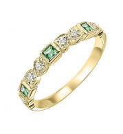 Gems One 14Kt Yellow Gold Diamond (1/10Ctw) & Emerald (1/6 Ctw) Ring - FR1073-4YD