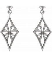 14K White Vintage-Inspired Dangle Earrings - 86881600P
