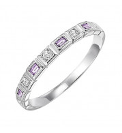 Gems One 10Kt White Gold Diamond (1/12Ctw) & Syn Alexandrite (1/8 Ctw) Ring - FR1261-1WD