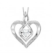 Gems One Silver Diamond (1/50 Ctw) & Created White Topaz (1/4 Ctw) Pendant - ROL1165WT