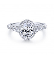 Gabriel & Co. 14k White Gold Entwined Halo Engagement Ring - ER12764O4W44JJ