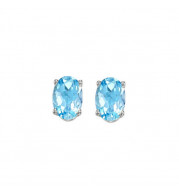 Gems One 14Kt White Gold Blue Topaz (1 Ctw) Earring - EBO64-4W