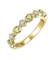 Gems One 14Kt Yellow Gold Diamond (1/20Ctw) & Peridot (1/6 Ctw) Ring - FR1239-4YD