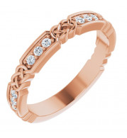 14K Rose 1/6 CTW Diamond Celtic-Inspired Anniversary Band - 124221602P