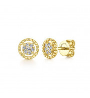 Gabriel & Co. 14k Yellow Gold Bujukan Diamond Stud Earrings - EG13355Y45JJ