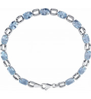 14K White 7x5 mm Oval Sky Blue Topaz 7 Bracelet - 65120360000P