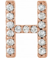 14K Rose .06 CTW Diamond Single Initial H Earring - 867976037P