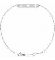 14K White Faith, Love, Hope Bar 6 1/2-7 1/2 Bracelet - BRC805101P