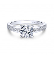 Gabriel & Co. 14k White Gold Contemporary Straight Engagement Ring - ER14400R4W44JJ