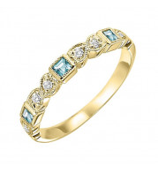 Gems One 10Kt Yellow Gold Diamond (1/10Ctw) & Aquamarine (1/6 Ctw) Ring - FR1262-1YD