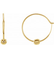 14K Yellow Youth Hoop Earrings with Bead - 192301600P
