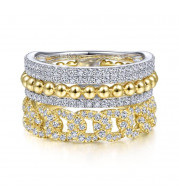 Gabriel & Co. 14k Two Tone Gold Contemporary Diamond Ring - LR51517M45JJ
