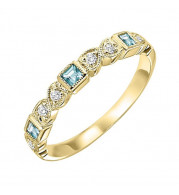 Gems One 14Kt Yellow Gold Diamond (1/12Ctw) & Aquamarine (1/8 Ctw) Ring - FR1270-4YD