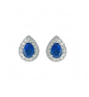 Gems One 10Kt White Gold Diamond (1/8Ctw) & Sapphire (3/8 Ctw) Earring - ER31976-1WDS