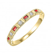 Gems One 10Kt Yellow Gold Diamond (1/10Ctw) & Ruby (1/8 Ctw) Ring - FR1032-1YD