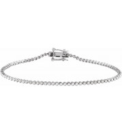 14K White 7/8 CTW Diamond Line 7  Bracelet - 65282960001P