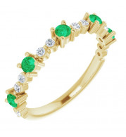 14K Yellow Emerald & 1/5 CTW Diamond Ring - 72051633P