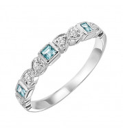 Gems One 10Kt White Gold Diamond (1/10Ctw) & Aquamarine (1/6 Ctw) Ring - FR1262-1WD