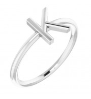 14K White Initial K Ring - 51895161P