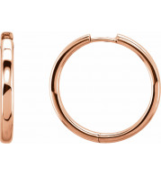 14K Rose 34.2 mm Hinged Hoop Earrings - 2207110013P