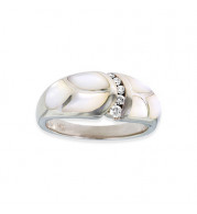 Kabana 14k White Gold Mother of Pearl Inlay Ring