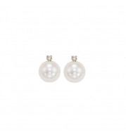 Gems One 14Kt White Gold Diamond (1/20Ctw) & Pearl (1 Ctw) Earring - PSD5.5AAA-4W