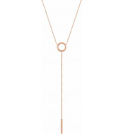 14K Rose Circle & Bar Y 16-18 Necklace - 5172160002P