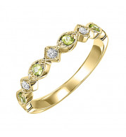 Gems One 10Kt Yellow Gold Diamond (1/20Ctw) & Peridot (1/6 Ctw) Ring - FR1215-1YD