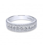 Gabriel & Co. 14k White Gold Contemporary Diamond Wedding Band - WB3952W44JJ