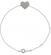 14K White Heart 7-8 Bracelet - BRC7821000P