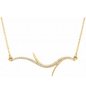 14K Yellow 1/8 CTW Diamond Freeform Bar 18 Necklace - 862926001P