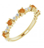 14K Yellow Citrine & 1/5 CTW Diamond Ring - 72051632P