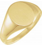 14K Yellow 14.6x12.1 mm Oval Signet Ring - 946337886P