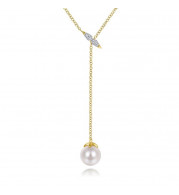 Gabriel & Co. 14k Yellow Gold Grace Pearl & Diamond Necklace - NK5963Y45PL