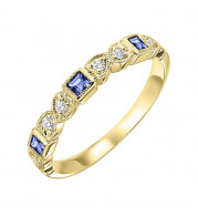 Gems One 10Kt Yellow Gold Diamond (1/12Ctw) & Sapphire (1/5 Ctw) Ring - FR1029-1YD