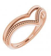 14K Rose Beaded V Ring - 51878103P